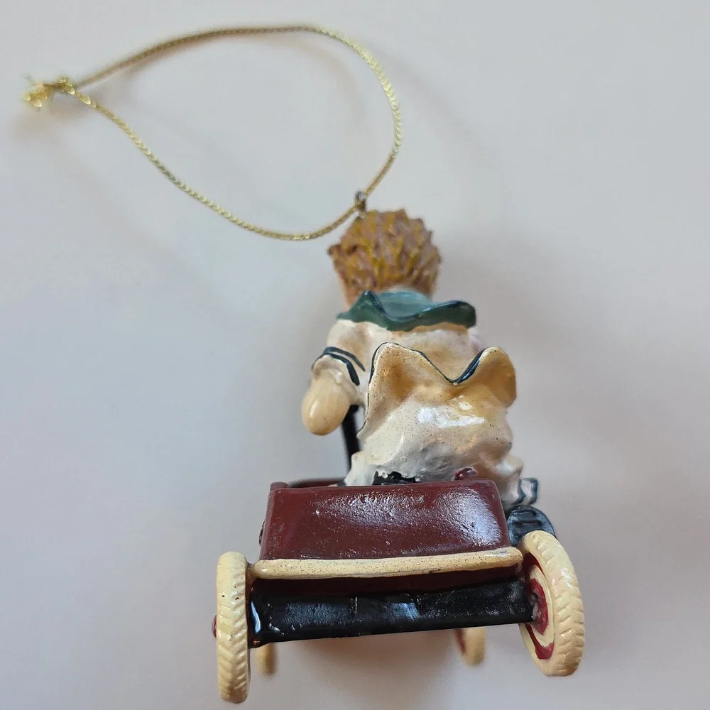 Christmas Ornament - Radio Flyer - Red Wagon And Boy Ornament